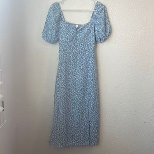 NWOT Womens Large Light Blue Floral Dress